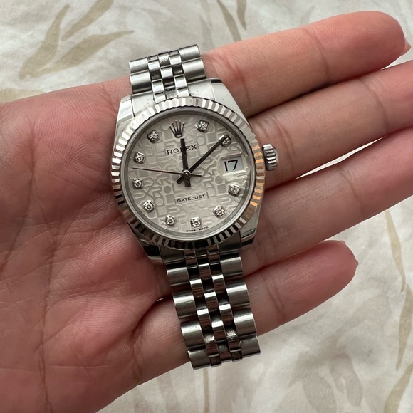 Rolex Jewelry - Rolex Datejust 28mm Stainless/White Gold Jubilee Face Diamond Dial